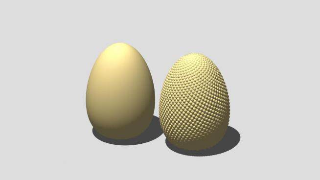 鸡蛋雕塑SU模型下载_sketchup草图大师SKP模型