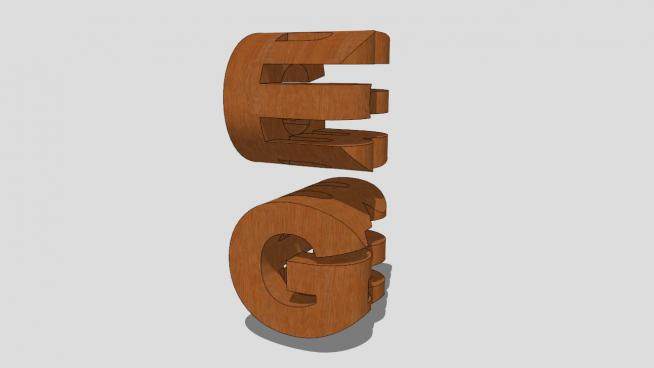 “E”和“G”雕塑SU模型下载_sketchup草图大师SKP模型