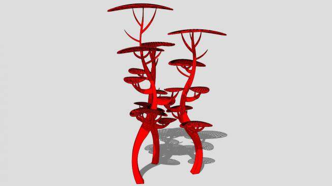 红树木雕塑SU模型下载_sketchup草图大师SKP模型