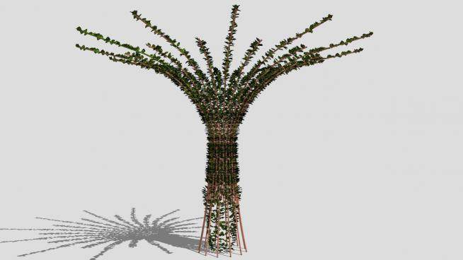 棕榈树雕塑SU模型下载_sketchup草图大师SKP模型