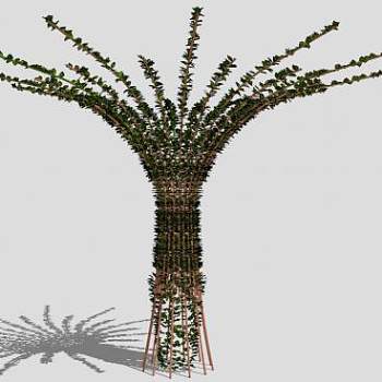 棕榈树雕塑SU模型下载_sketchup草图大师SKP模型