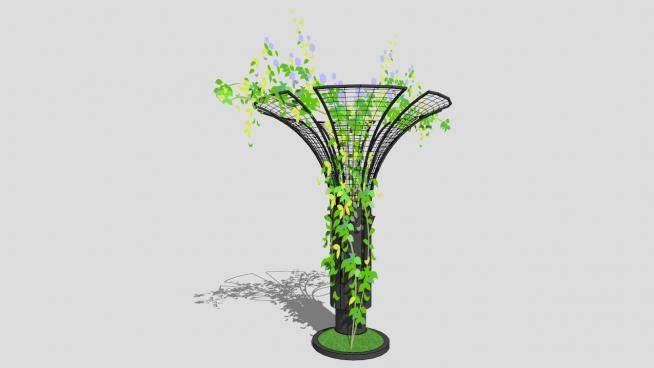 绿化喷泉状雕塑SU模型下载_sketchup草图大师SKP模型