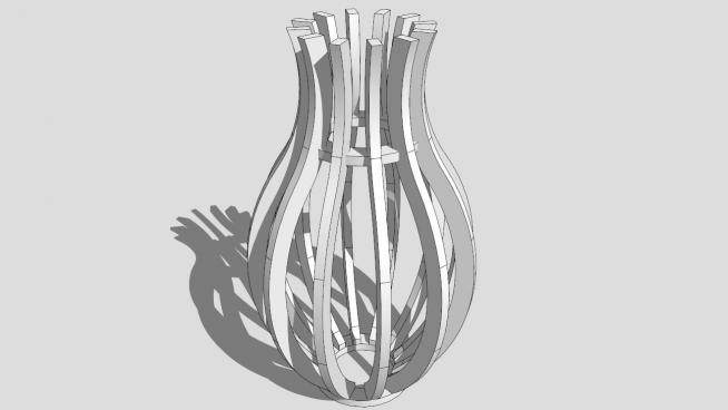 现代花瓶雕塑SU模型下载_sketchup草图大师SKP模型