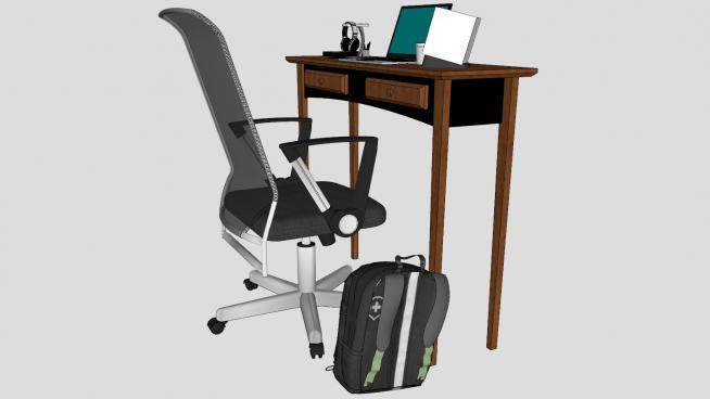 办公桌和转椅SU模型下载_sketchup草图大师SKP模型