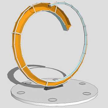 钢铁玻璃艺术雕塑SU模型下载_sketchup草图大师SKP模型