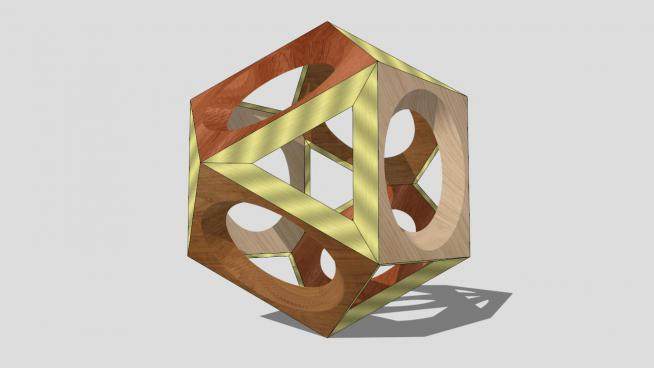 三角形正方形球体工艺品雕塑SU模型下载_sketchup草图大师SKP模型