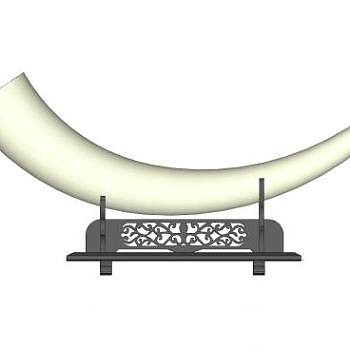 珍贵的象牙摆件工艺品SU模型下载_sketchup草图大师SKP模型