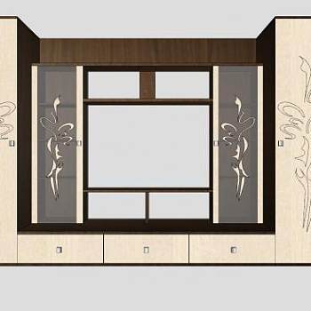 衣柜带电视柜组合柜家具SU模型下载_sketchup草图大师SKP模型