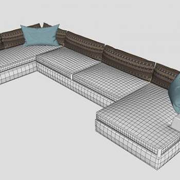 大型沙发家具SU模型下载_sketchup草图大师SKP模型