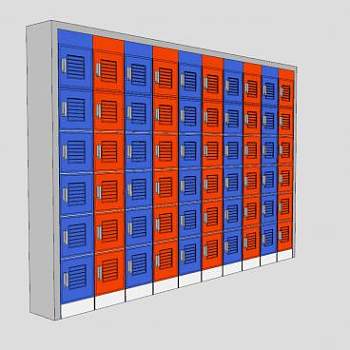 超市寄存柜SU模型下载_sketchup草图大师SKP模型