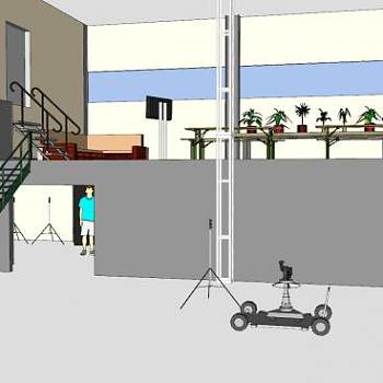 2层室内办公室区域SU模型下载_sketchup草图大师SKP模型