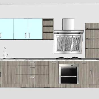 简约样板橱柜SU模型下载_sketchup草图大师SKP模型