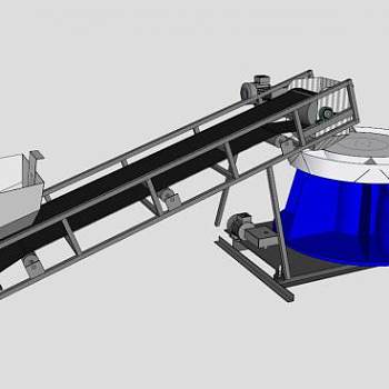滚筒式筛沙机SU模型_su模型下载 草图大师模型_SKP模型
