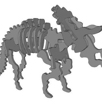 恐龙骨架工艺品SU模型下载_sketchup草图大师SKP模型