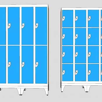 女职工的储物柜更衣柜SU模型下载_sketchup草图大师SKP模型