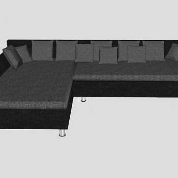 现代L型转角沙发家具SU模型下载_sketchup草图大师SKP模型