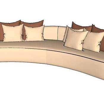 现代弧形沙发家具SU模型下载_sketchup草图大师SKP模型