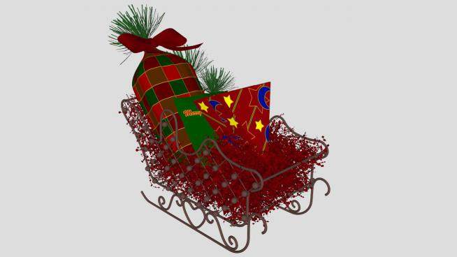 圣诞雪橇圣诞饰品SU模型下载_sketchup草图大师SKP模型