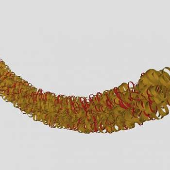 金色拉花毛条装饰品SU模型下载_sketchup草图大师SKP模型