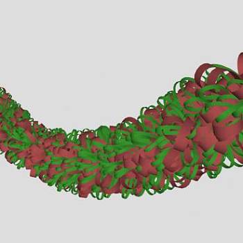 红绿色彩条拉花装饰品SU模型下载_sketchup草图大师SKP模型