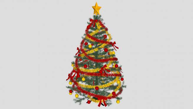 圣诞节圣诞树SU模型下载_sketchup草图大师SKP模型