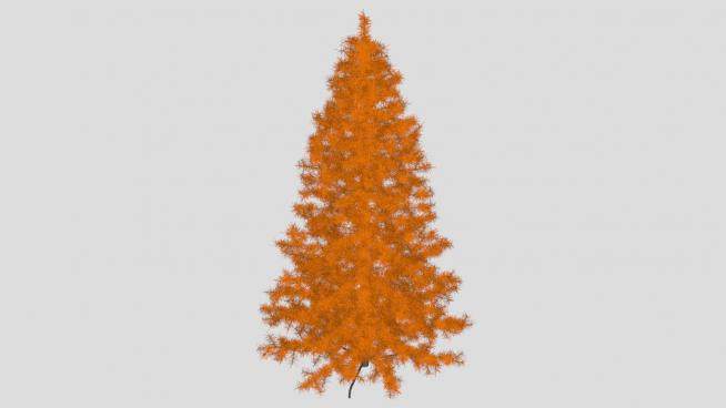 橙色圣诞树装饰品SU模型下载_sketchup草图大师SKP模型