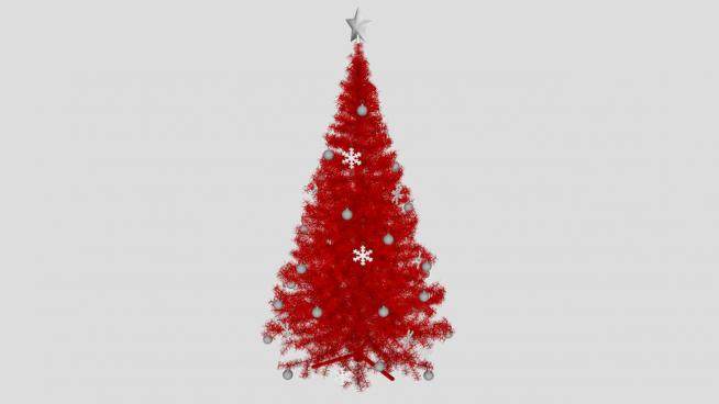红色圣诞树装饰品SU模型下载_sketchup草图大师SKP模型
