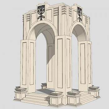 欧式亭子建筑SU模型下载_sketchup草图大师SKP模型