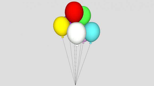 彩色气球SU模型下载_sketchup草图大师SKP模型