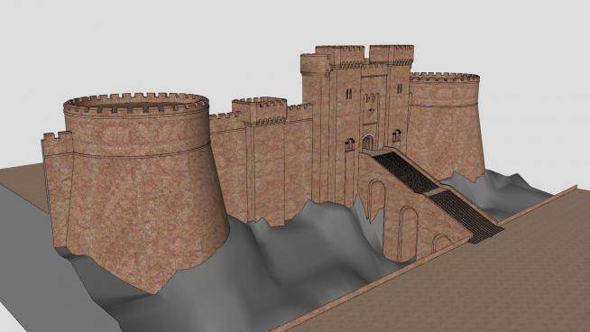 欧洲古代城堡SU模型下载_sketchup草图大师SKP模型