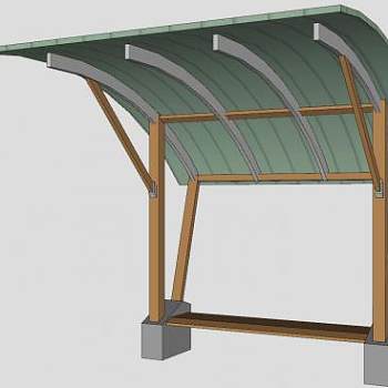 候车棚座椅SU模型下载_sketchup草图大师SKP模型