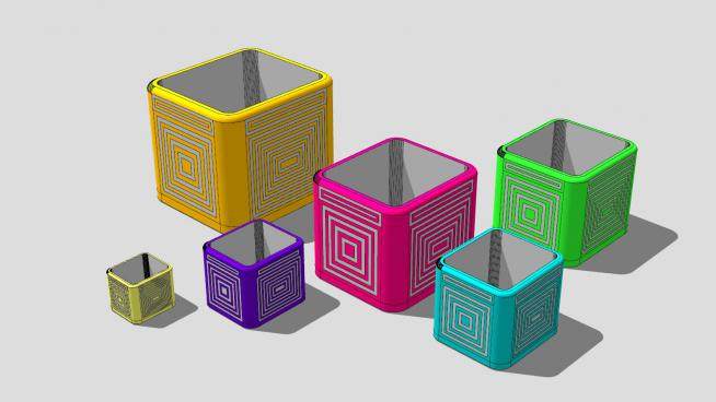 方形玩具盒子SU模型下载_sketchup草图大师SKP模型