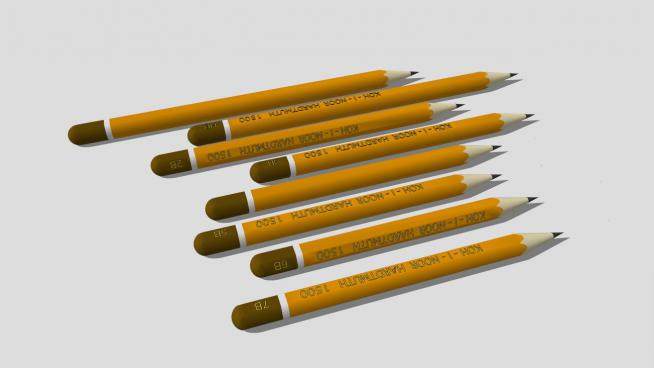 橙色铅笔SU模型下载_sketchup草图大师SKP模型