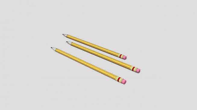 三支铅笔SU模型下载_sketchup草图大师SKP模型