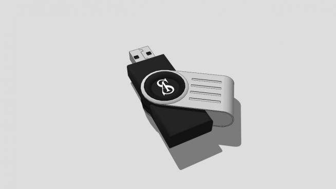 黑色USB闪存盘SU模型下载_sketchup草图大师SKP模型