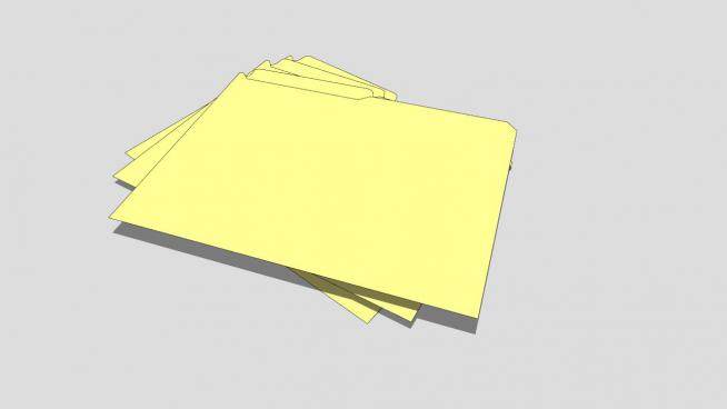 三个黄色文件套SU模型下载_sketchup草图大师SKP模型