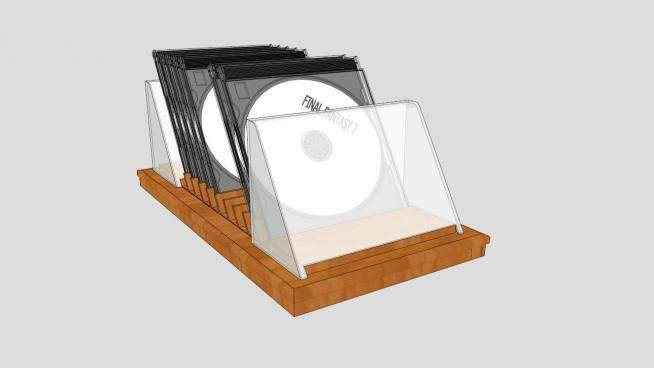 木质光盘盒架子SU模型下载_sketchup草图大师SKP模型