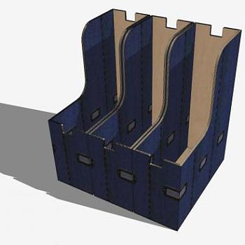 深蓝色书立SU模型下载_sketchup草图大师SKP模型