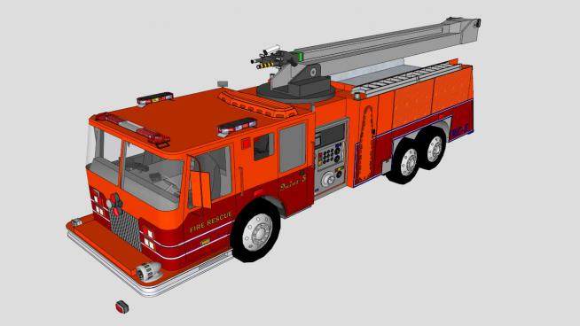 消防车救援车SU模型_su模型下载 草图大师模型_SKP模型