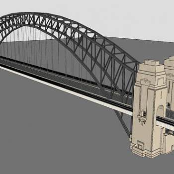 悉尼海湾海港大桥SU模型下载_sketchup草图大师SKP模型