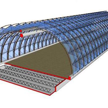 玻璃钢架挡棚廊架SU模型下载_sketchup草图大师SKP模型