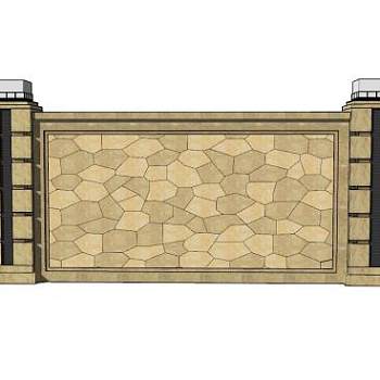 欧式装饰景观墙SU模型下载_sketchup草图大师SKP模型