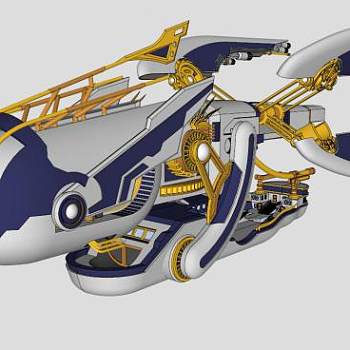 航空运输船天空飞船SU模型_su模型下载 草图大师模型_SKP模型