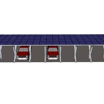 汽车遮阳停车棚SU模型下载_sketchup草图大师SKP模型