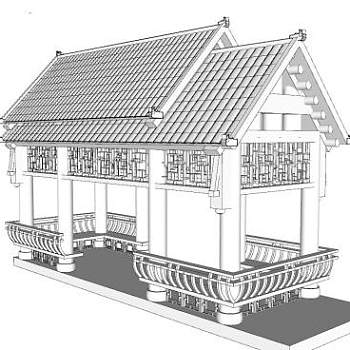 古建亭子SU模型下载_sketchup草图大师SKP模型