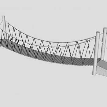 木质吊桥SU模型下载_sketchup草图大师SKP模型