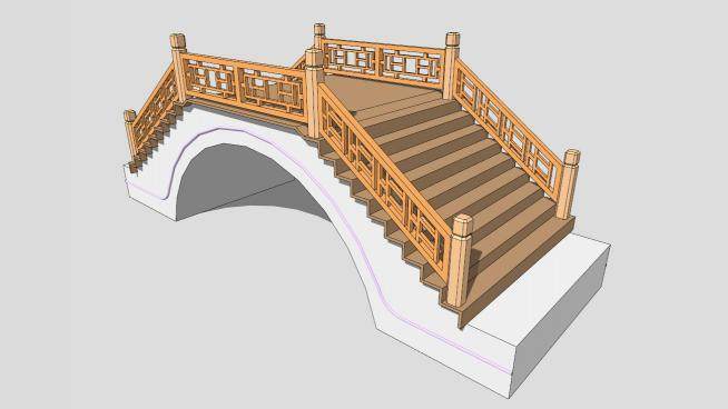 新中式小型单孔拱桥SU模型下载_sketchup草图大师SKP模型
