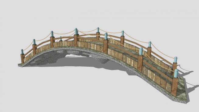 小型单孔石拱桥SU模型下载_sketchup草图大师SKP模型