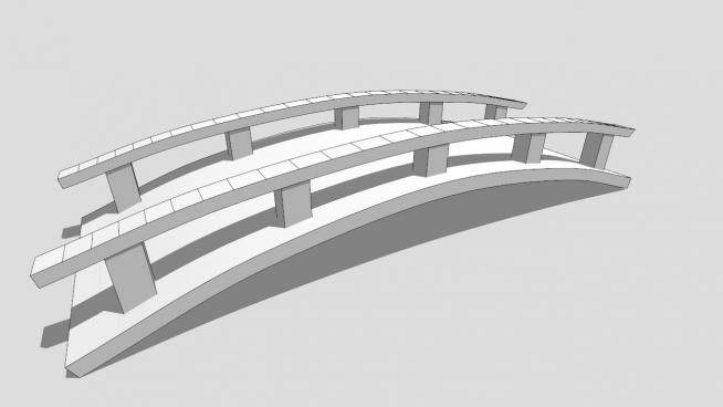 小型弧形景观桥拱桥SU模型下载_sketchup草图大师SKP模型