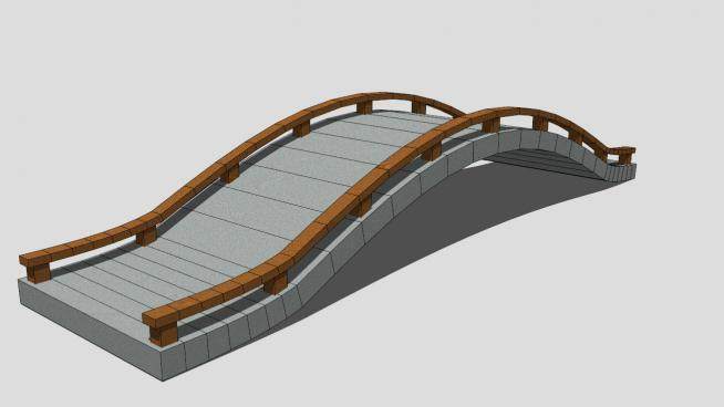 小型弧形石拱桥SU模型下载_sketchup草图大师SKP模型